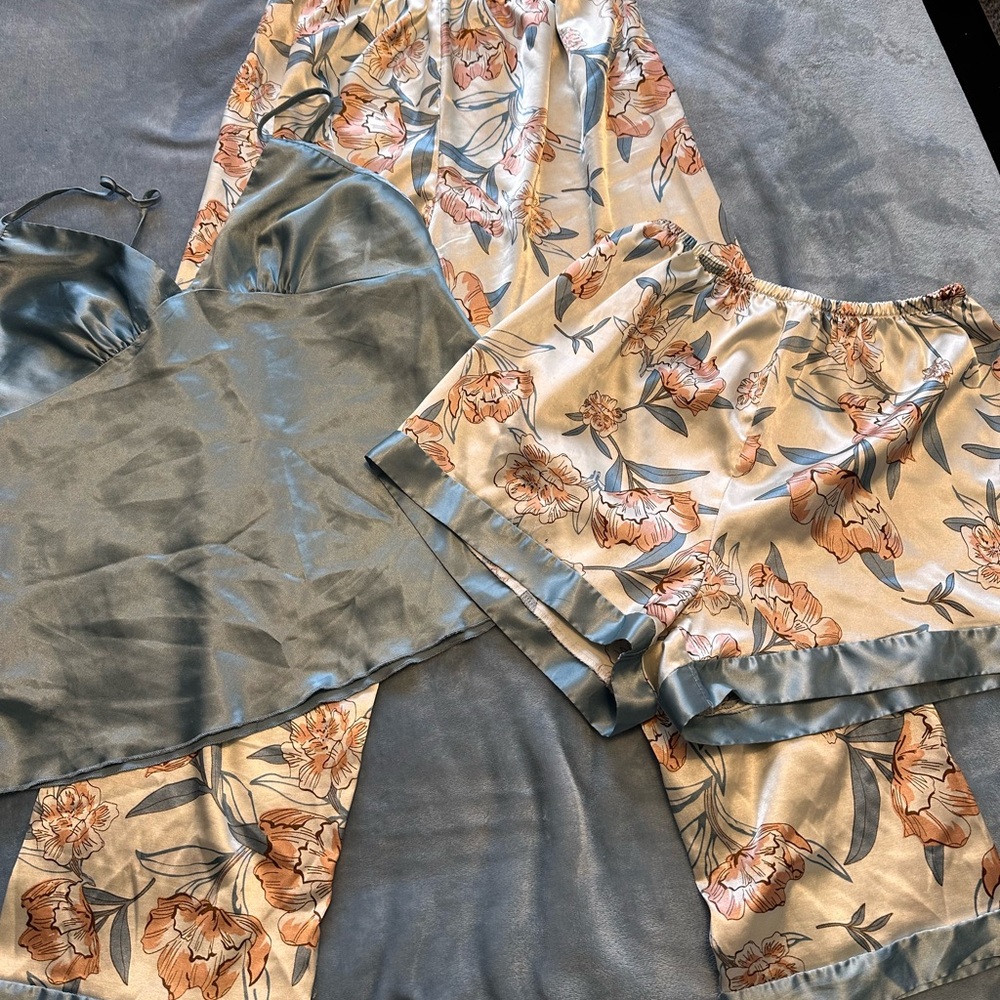Floral Satin Sleepwear Set